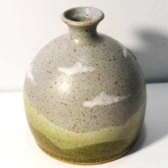 Vintage GK Pottery Clouded Sky Design Bud Vase Bar Harbor Maine 1985 - Picture 2 of 5